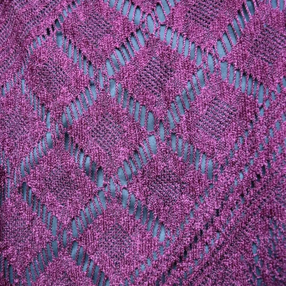 Vintage 90s Crochet Fringe Stretch Midi Dress Sleeveless - Picture 4 of 4